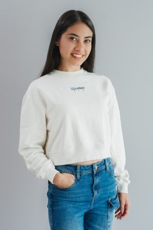 BUZO PULLOVER JASPE BLANCO